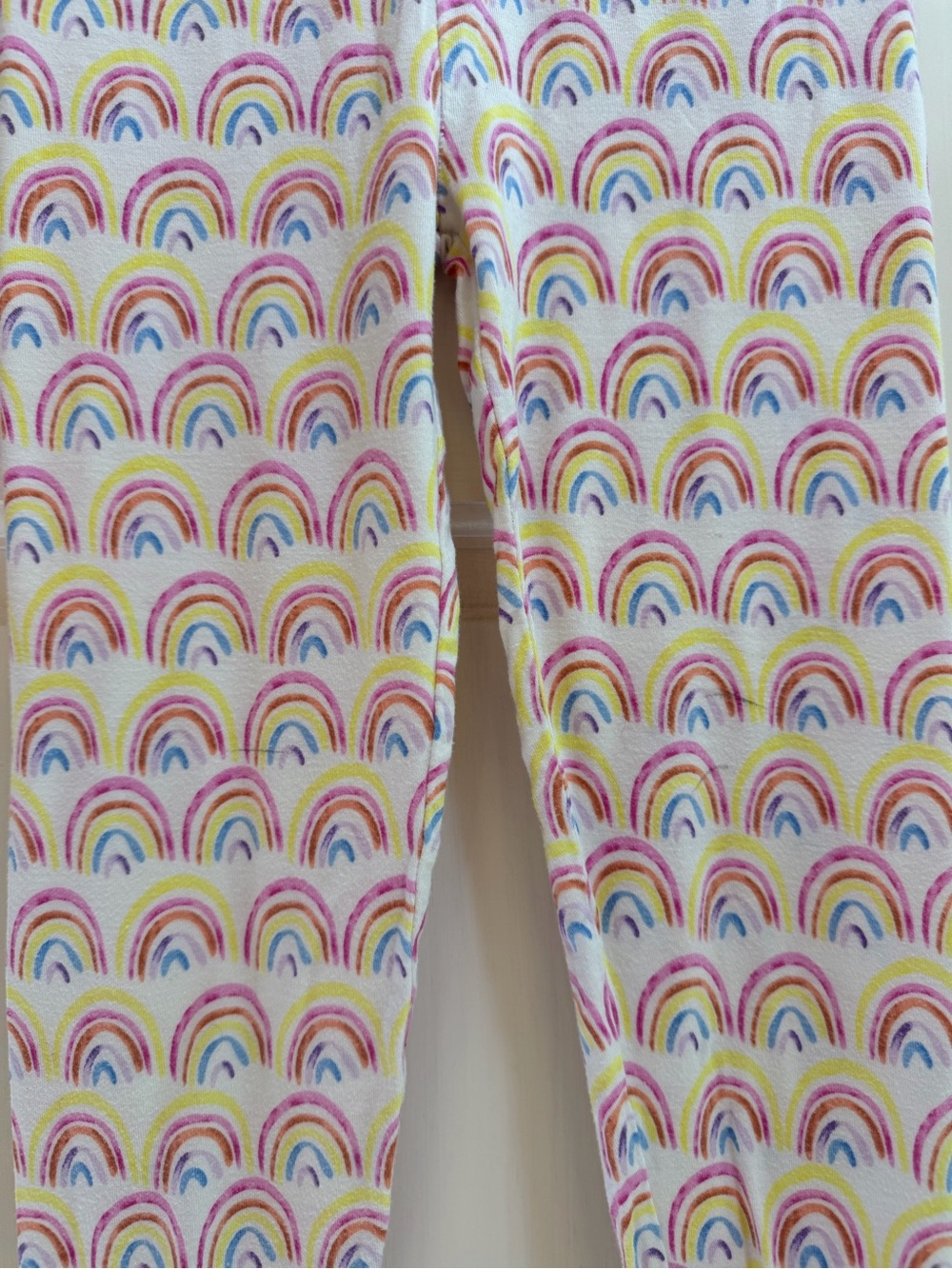 Little Sleepies Girls Rainbow Print Pajama Set - Pink, Yellow, Blue - Picture 5 of 7